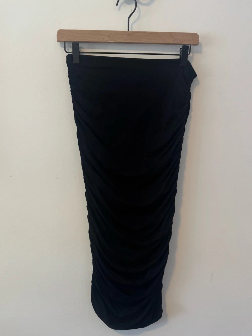 Hatch Maternity Black Ruched Midi Skirt Size 0 / XS